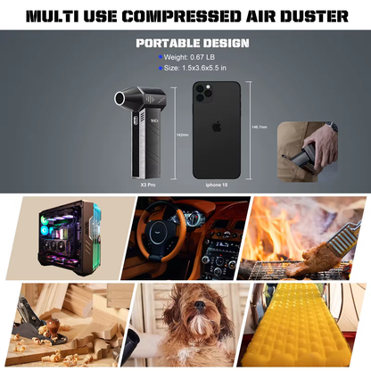 X3Pro Handheld Mini Turbo Jet Fan,150000RPM Powerful air Blower Compressed air Duster for Car Dryer/PC/Home