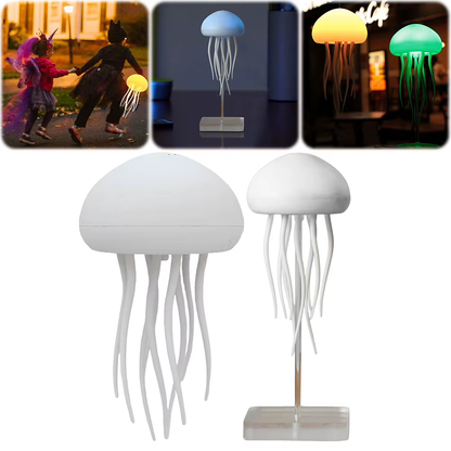 LED Jellyfish Lamp, RGB Gradient Voice Control Jellyfish Bedside Lamp with Dancing Legs, Rechargeable Table Lamp with Touch Sensor for Bedrooms, Living Room