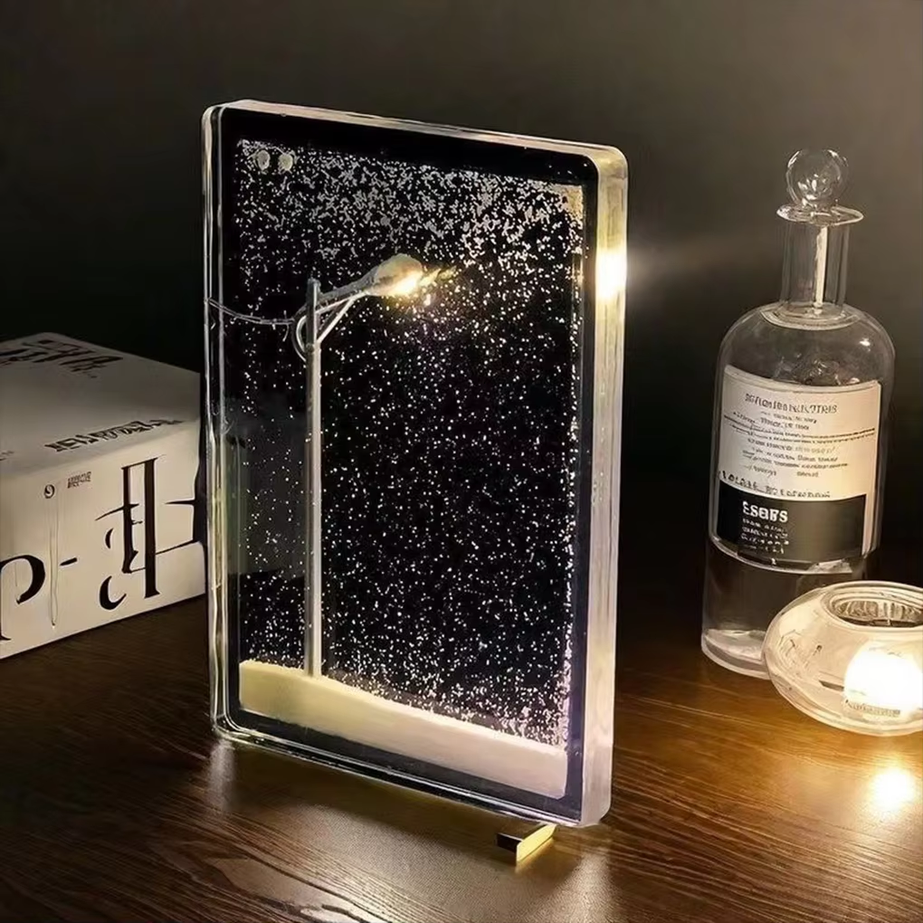 Advanced Snowy Night DIY Flow Night Light | Snow Scene Street Light | Handmade Material | Package Birthday Gift for Kids