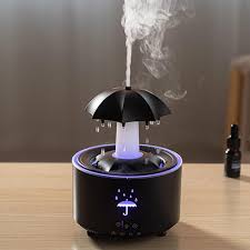 Rotating Umbrella Water Drop Air Humidifier with Colourful Night Lights Mute Spary Home Essential Oil Aroma Diffuser Humidifier