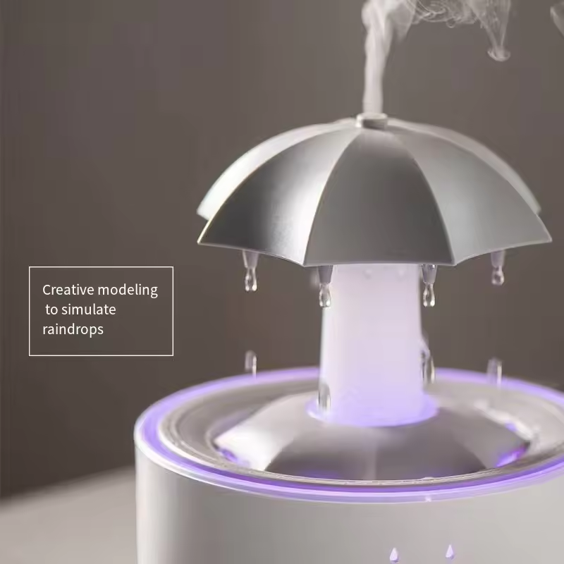 Rotating Umbrella Water Drop Air Humidifier with Colourful Night Lights Mute Spary Home Essential Oil Aroma Diffuser Humidifier