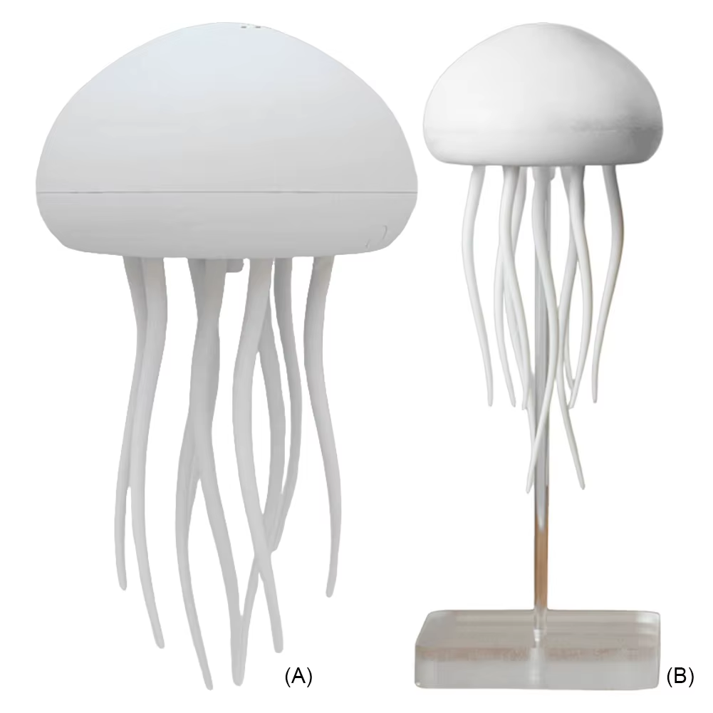 LED Jellyfish Lamp, RGB Gradient Voice Control Jellyfish Bedside Lamp with Dancing Legs, Rechargeable Table Lamp with Touch Sensor for Bedrooms, Living Room